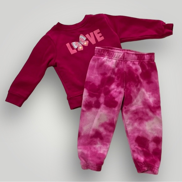๐ข5/$25 Garanimals Pink Tie Dye Sweat Shirt Pants Outfit 18M - Picture 11 of 11